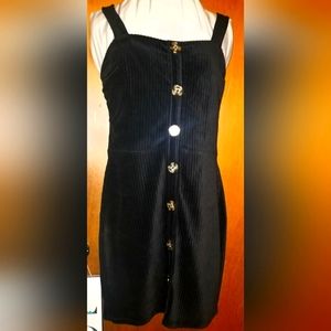 Black Corduroy Romper/ Overalls